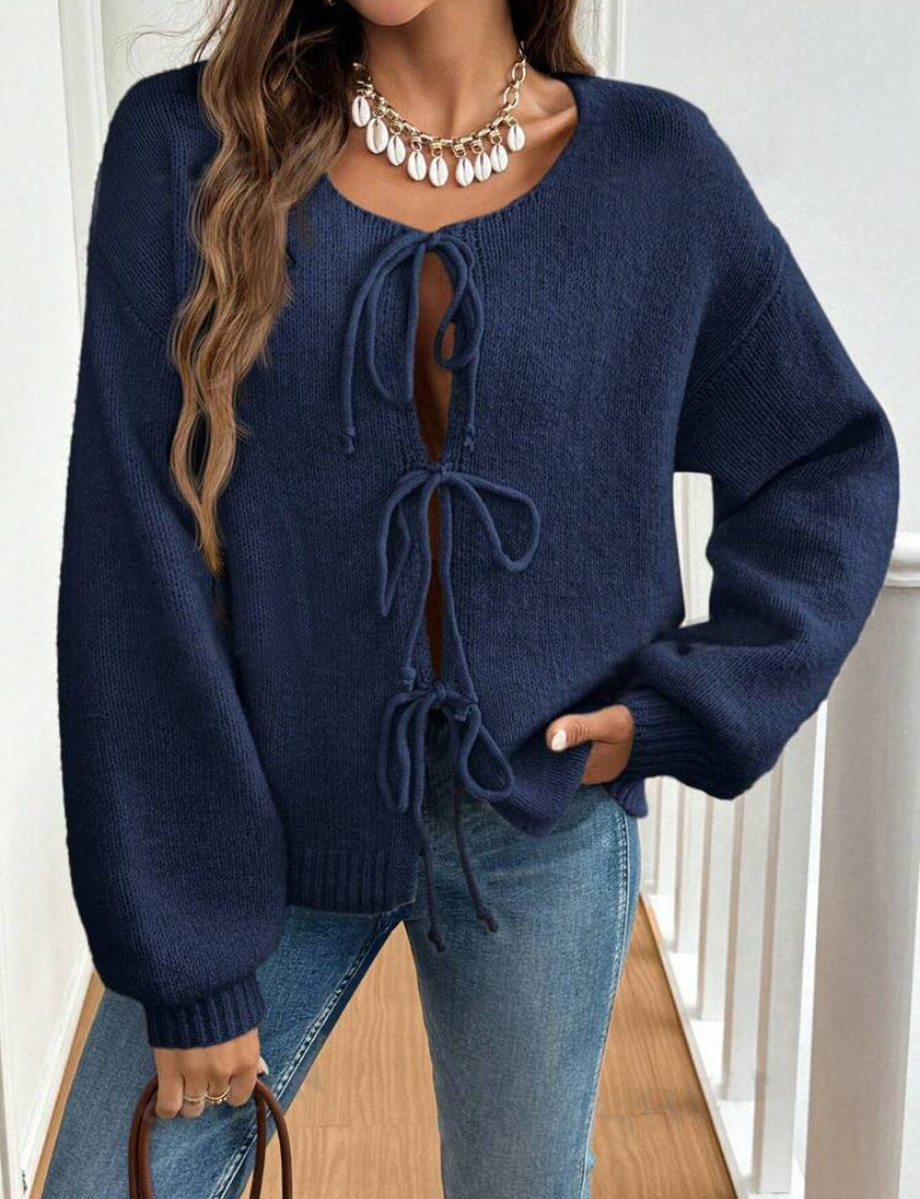 Pull en maille pour femme Doux Ample Détails à nouer