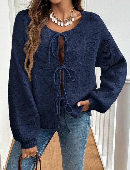 Pull en maille pour femme Doux Ample Détails à nouer