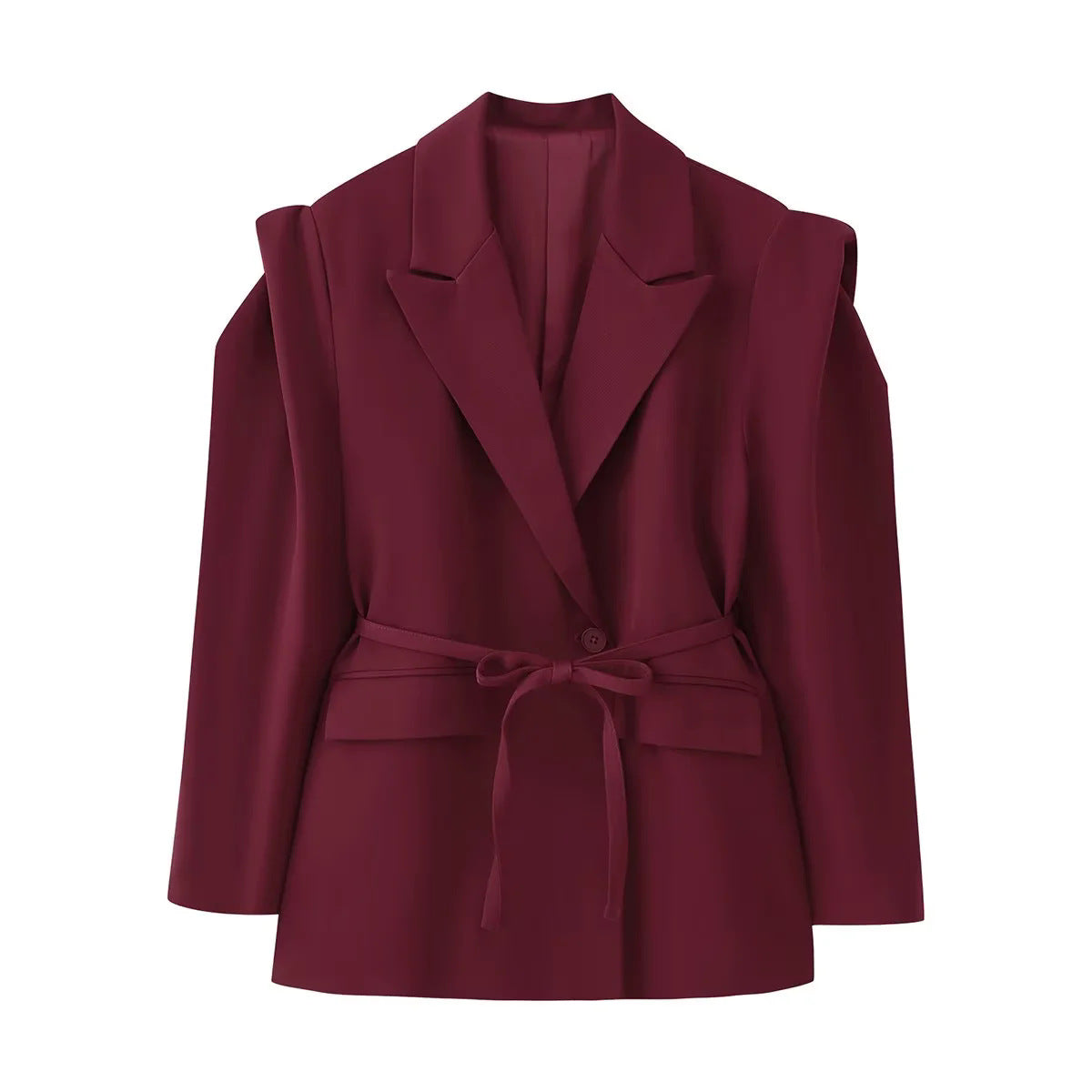 Veste blazer oversize élégante pour femme avec ceinture