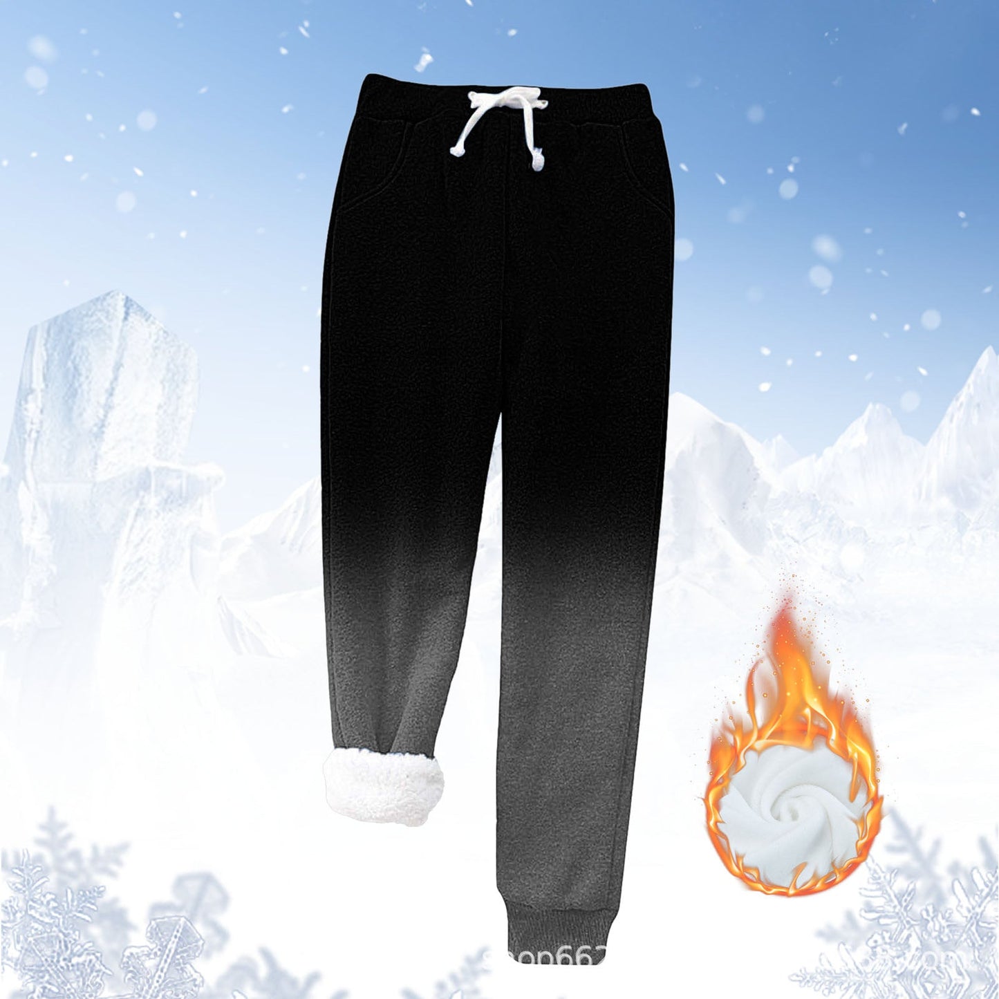 Pantalon de jogging femme chaud polaire doux élastique