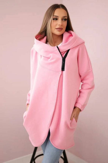 Veste sweat élégante Fermeture éclair asymétrique