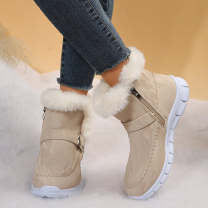 Bottes d'hiver pour femmes Doublure douce en fausse fourrure Design élégant