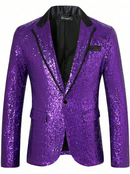 Blazer Homme à Paillettes Élégant Tenue de Soirée