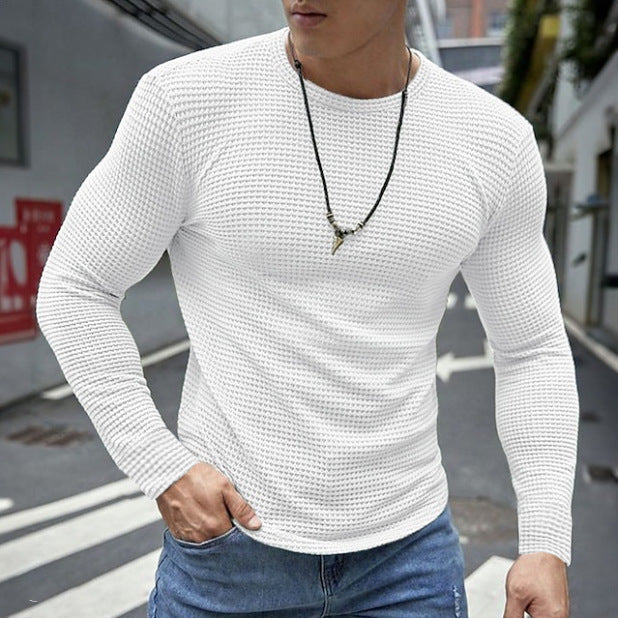 T-shirt à manches longues structuré pour homme Style moderne