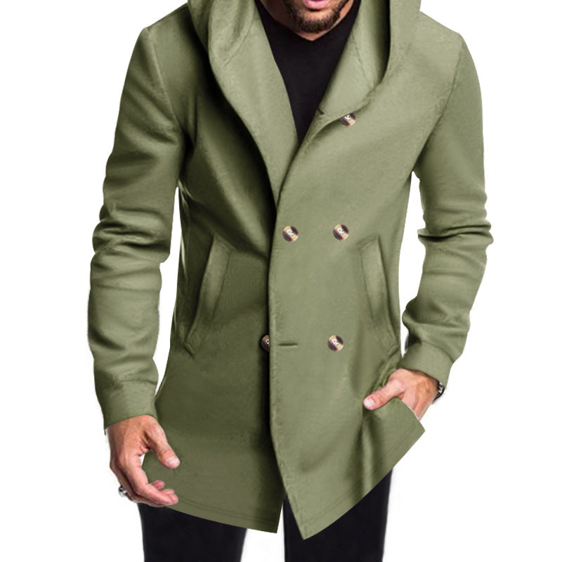 Manteau d'hiver homme moderne à capuche élégant