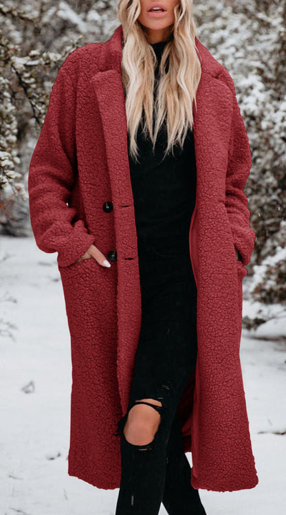 Manteau femme style teddy boutons look élégant
