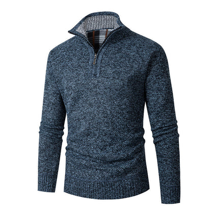 Pull pour homme col montant fermeture éclair pratique