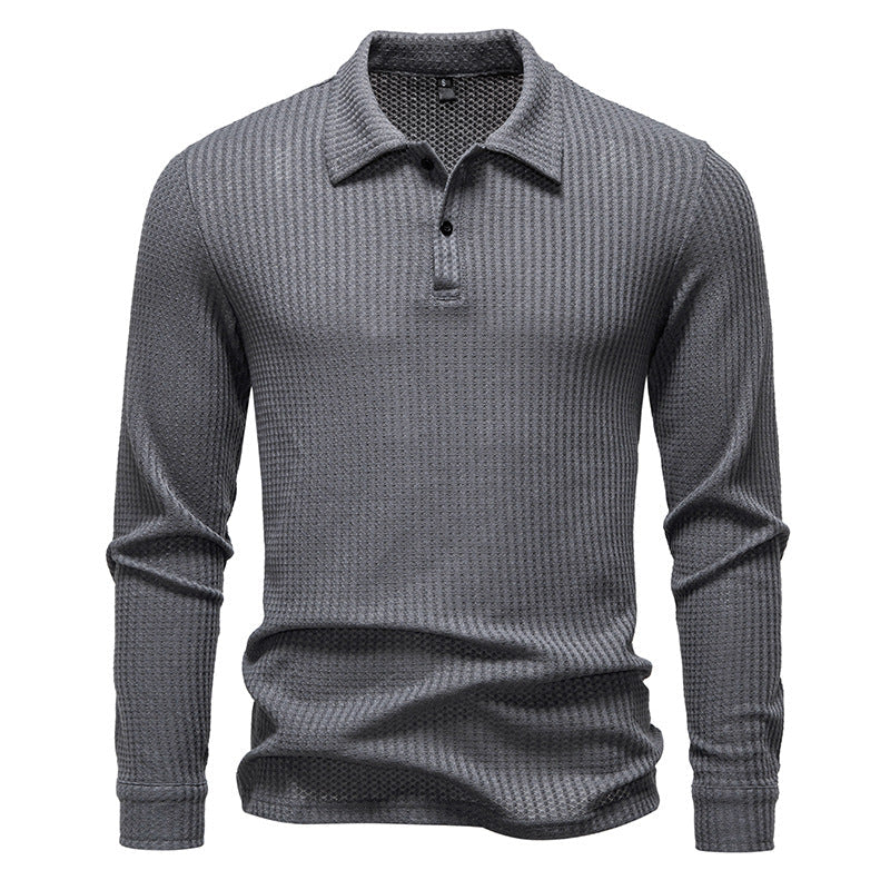 Polo homme manches longues structuré élégant