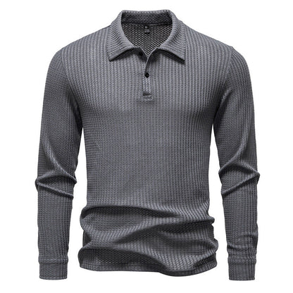 Polo homme manches longues structuré élégant