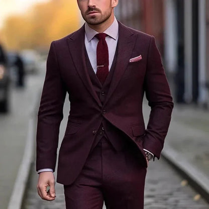 Costume homme 3 pièces élégant coupe slim