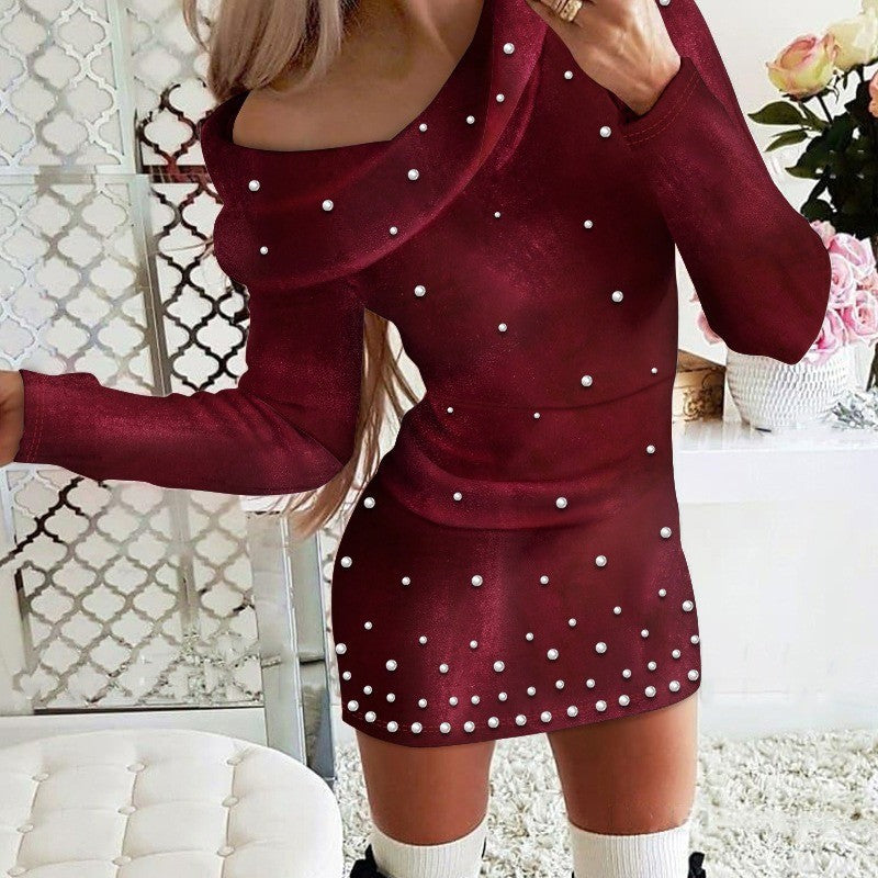 Damen Minikleid Elegant Asymmetrisch Ausschnitt - IdealeKleiden