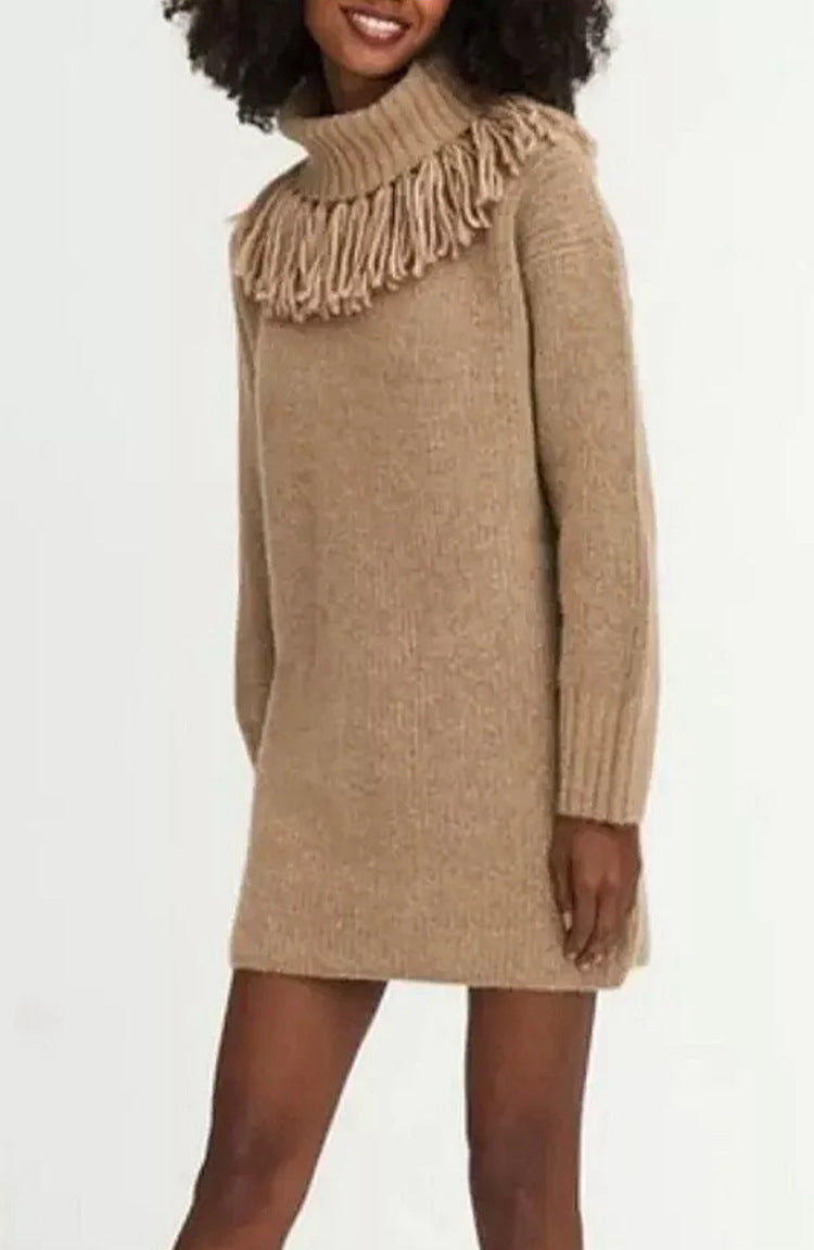 Robe pull élégante à col roulé pour femme