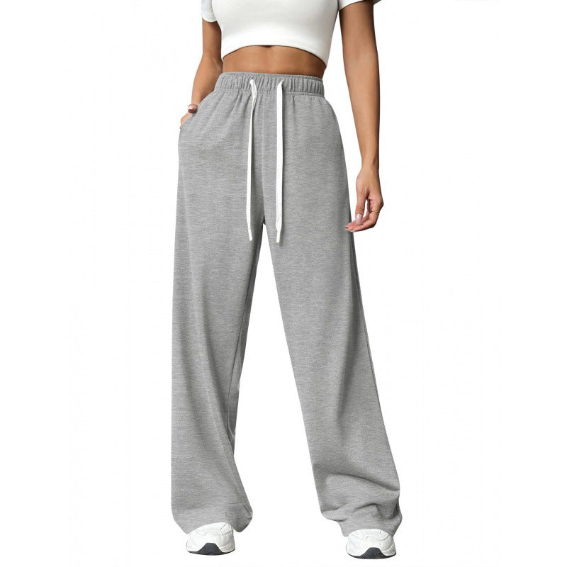 Pantalon décontracté femme Confortable Élastique Coupe large