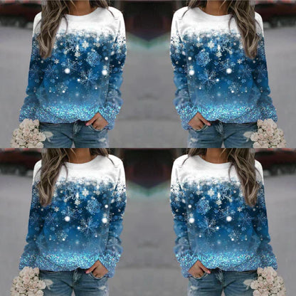 Schneeflocken Pullover Weihnachten Elegant - IdealeKleiden