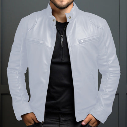 Blouson Cuir Homme Moto Élégant