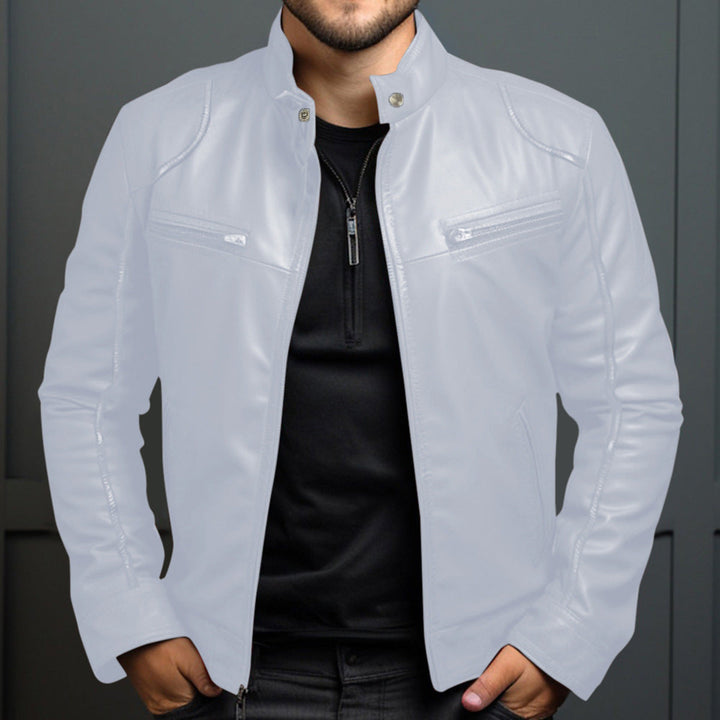 Blouson Cuir Homme Moto Élégant