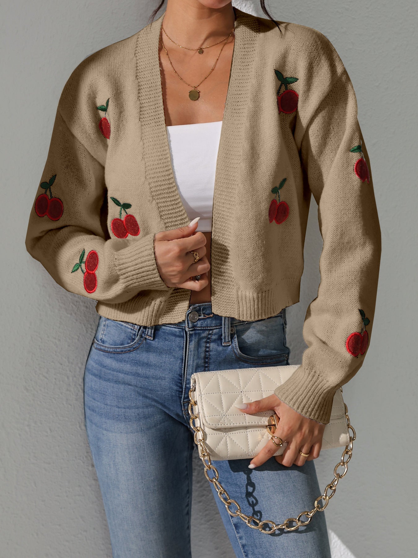 Gilet Tricoté Femme Été Fruité Tendance