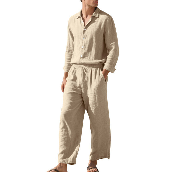 Costume en lin pour homme, confortable, élégant, coupe slim