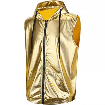 Veste à capuche homme Matière brillante Pratique