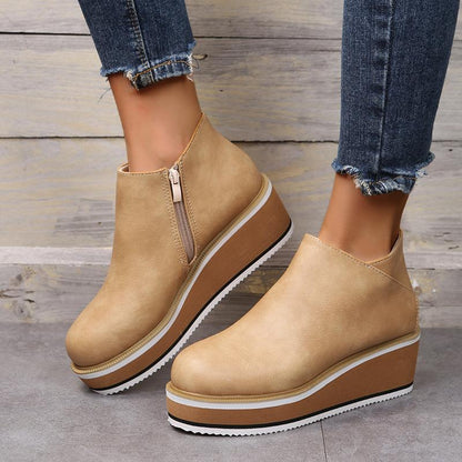 Bottines élégantes à fermeture éclair talon haut