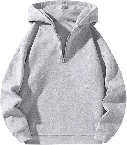 Sweat-shirt sport homme capuche demi-zip