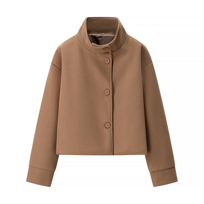 Veste Courte Femme Élégante Col Montant Moderne