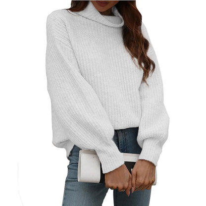 Pull Femme Ample Col Roulé Tendance Oversize