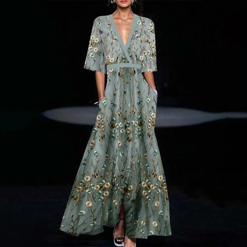 Robe longue d'été florale élégante pour femmes