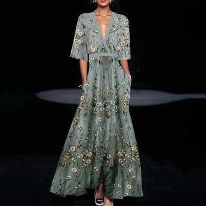 Robe longue d'été florale élégante pour femmes