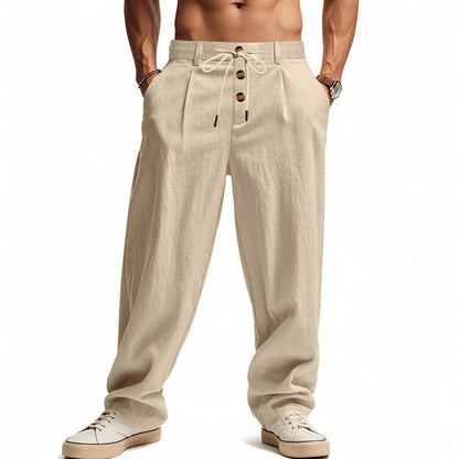 Pantalon en lin pour homme, confortable et respirant