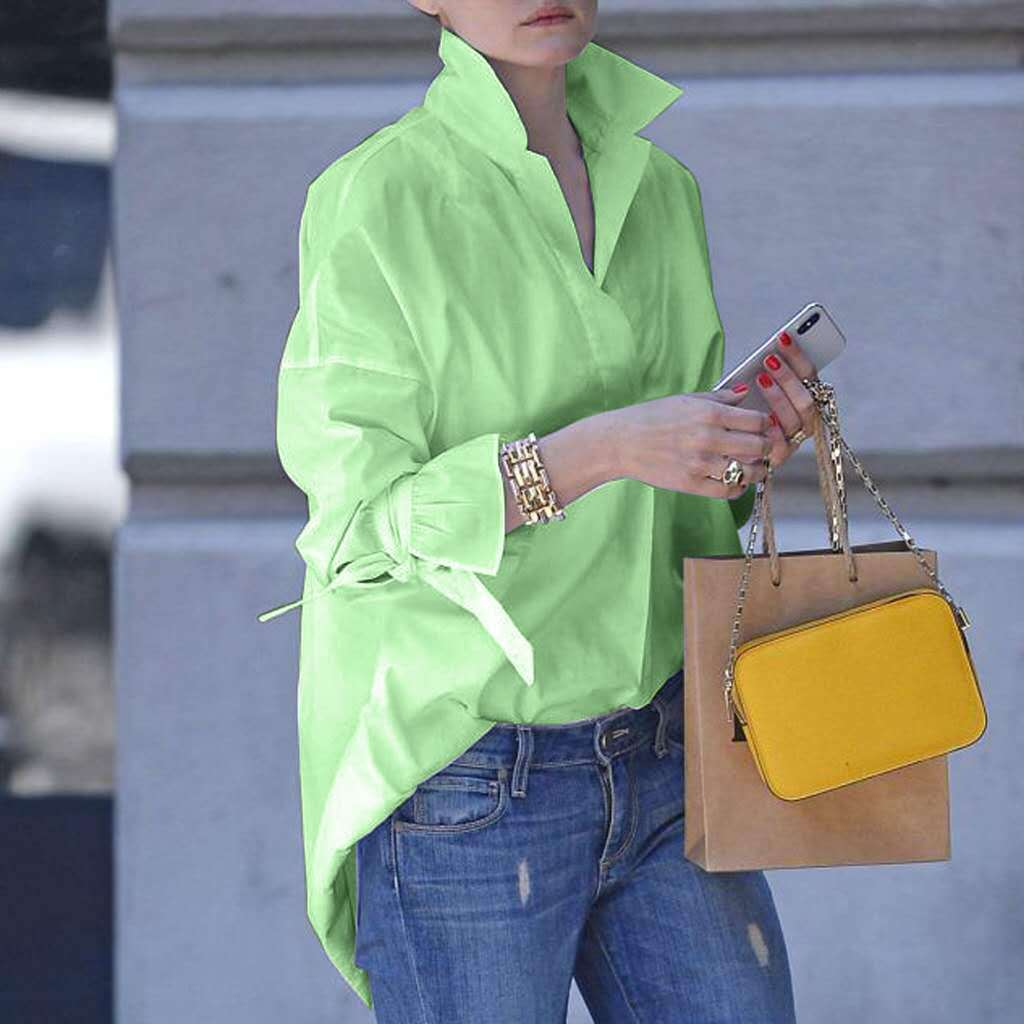 Chemisier oversize en dentelle avec cravate et manches pour femme