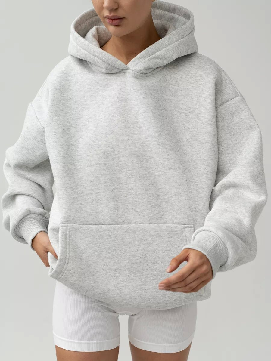 Grand Sweat à Capuche Doux et Moelleux pour Femmes avec Poche Kangourou