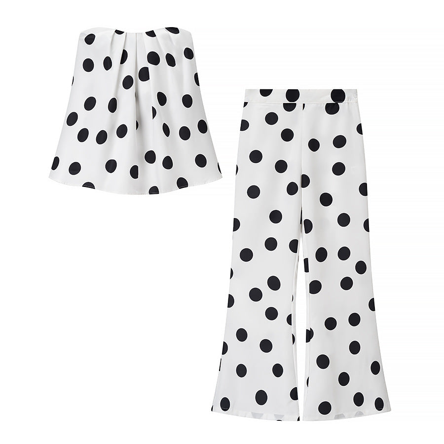 Jupe-culotte ample et confortable à pois pour femme
