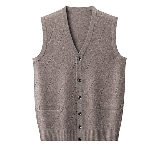 Herren Strickweste Klassisch Rautenmuster Elegante Optik - IdealeKleiden