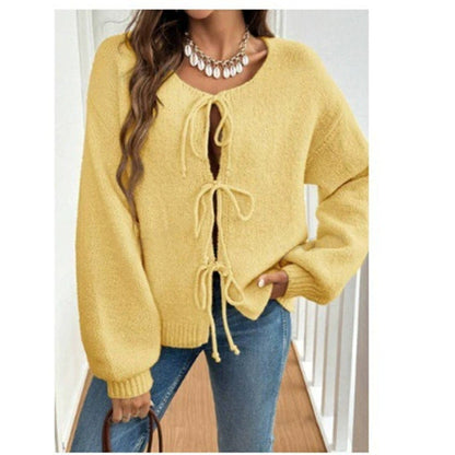 Pull en maille pour femme Doux Ample Détails à nouer