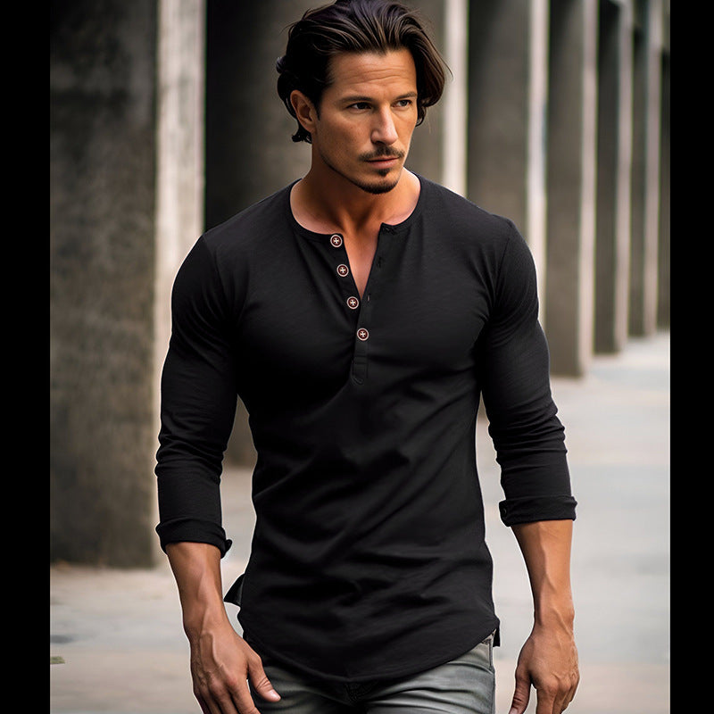 Herren Langarmshirt Stilvoll Elegent - IdealeKleiden