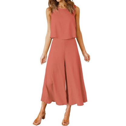 Combinaison élégante fluide jambe large pour femme