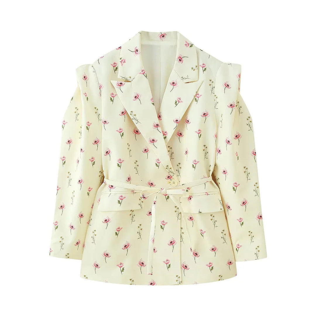 Veste blazer oversize élégante pour femme avec ceinture