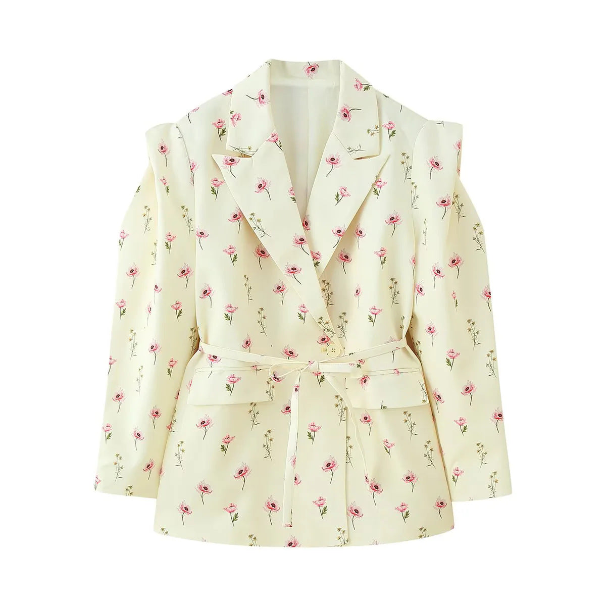 Veste blazer oversize élégante pour femme avec ceinture