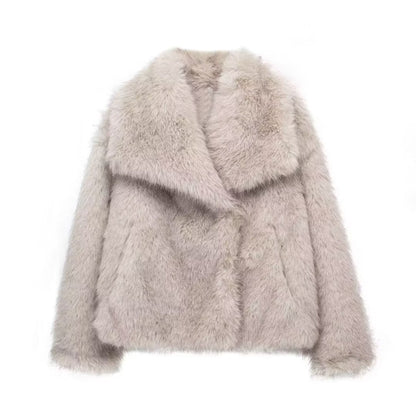 Veste en fausse fourrure élégante et chaude pour femme