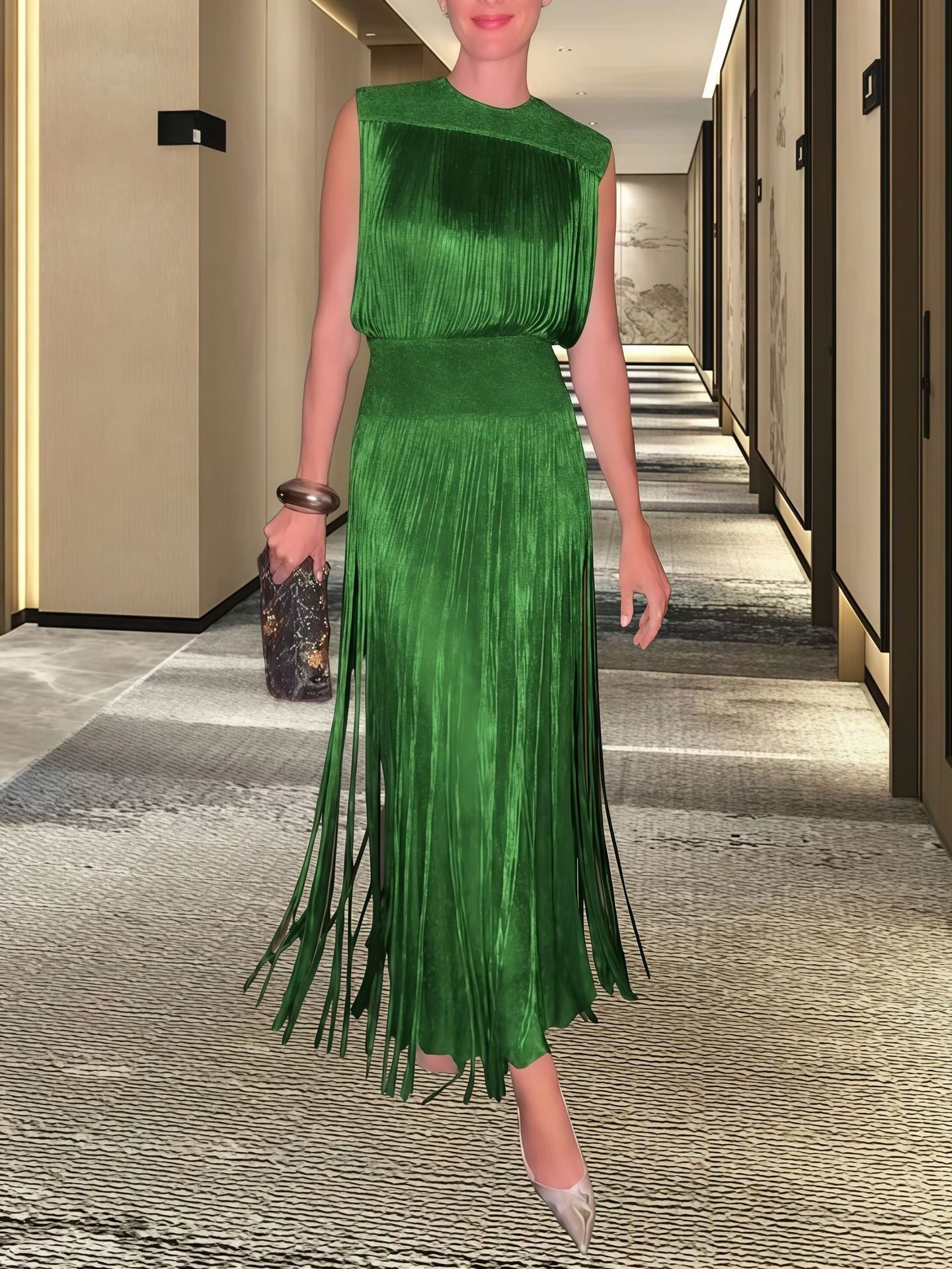 Robe de soirée élégante à ourlet évasé
