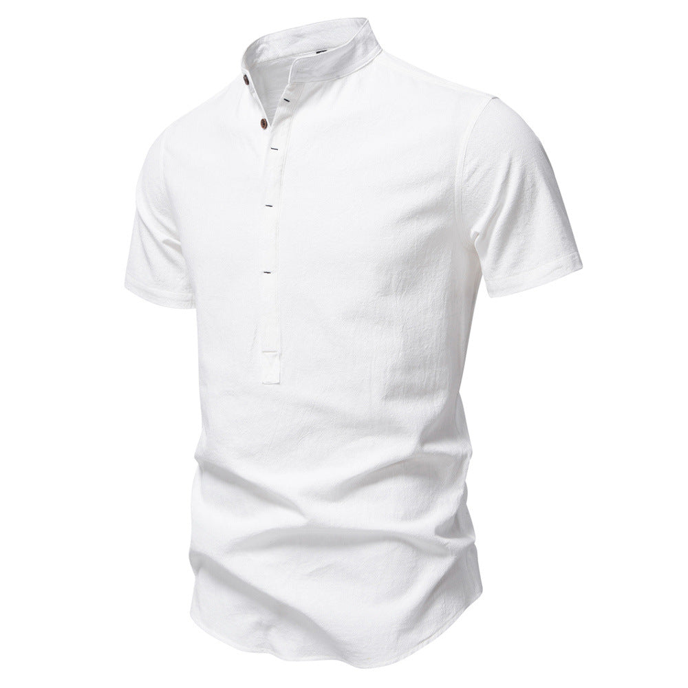 T-shirt homme à manches courtes, design moderne, patte de boutonnage