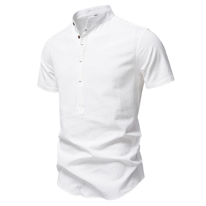 T-shirt homme à manches courtes, design moderne, patte de boutonnage