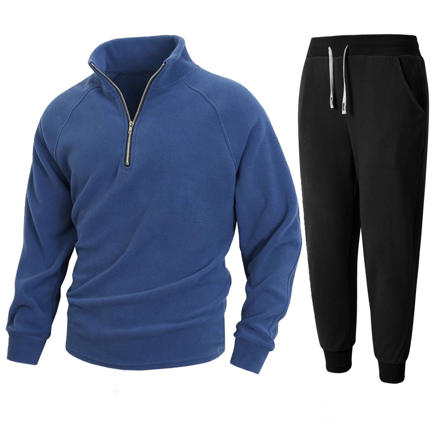 Herren Fleece-Anzug Bequem Halblang Reißverschluss - IdealeKleiden
