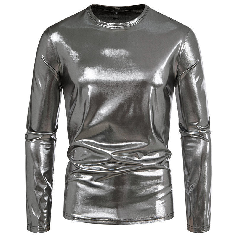 T-shirt à manches longues pour homme Coton stretch brillant