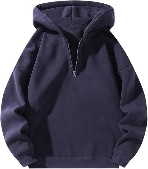 Sweat-shirt sport homme capuche demi-zip