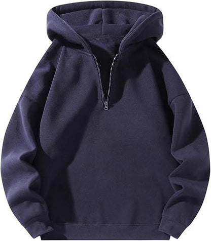 Sweat-shirt sport homme capuche demi-zip