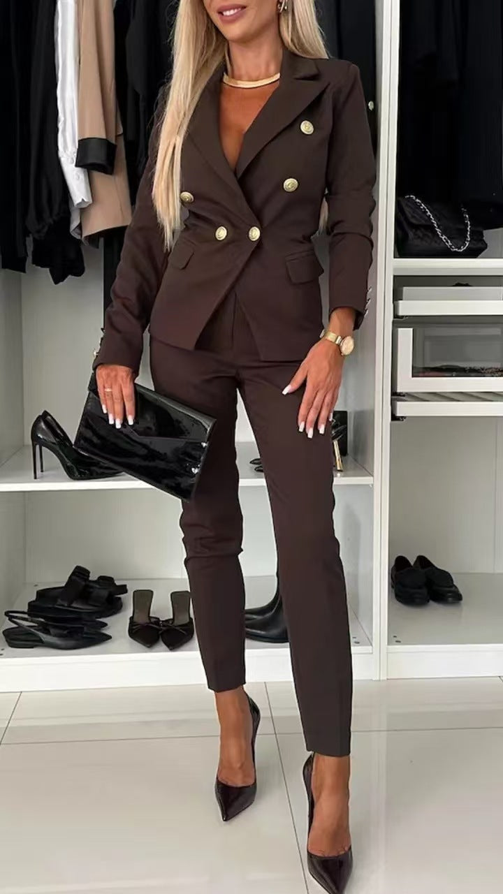 Blazer tendance coupe slim croisé costume de bureau