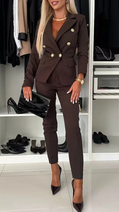Blazer tendance coupe slim croisé costume de bureau