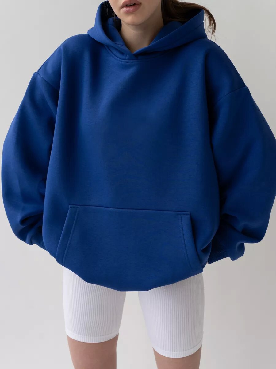 Grand Sweat à Capuche Doux et Moelleux pour Femmes avec Poche Kangourou
